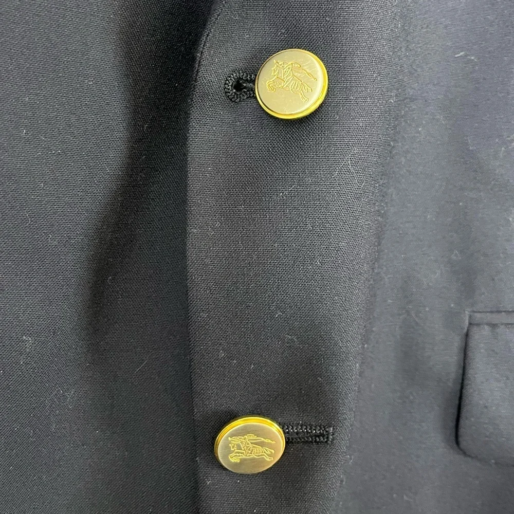 Burberrys vintage USA gold button wool Navy Blazer jackets suit Size 42R READ